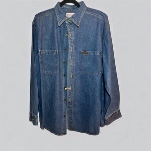 Vintage Carhartt men’s denim shirt jacket size L